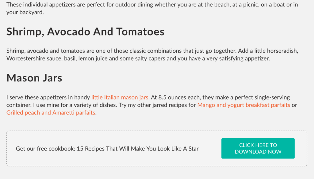 The content upgrade technology embedded in an SNFD recipe